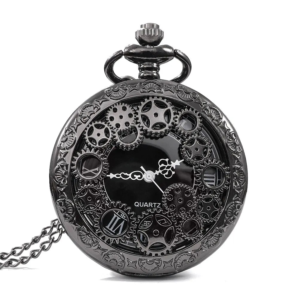 Steampunk Pocket Watch | Black Gearwork