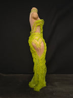 Rhinestone Mesh Ruffle Gown | Floral | Pageant