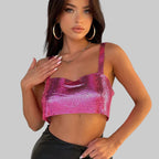 Sequin Backless Crop Tank Top