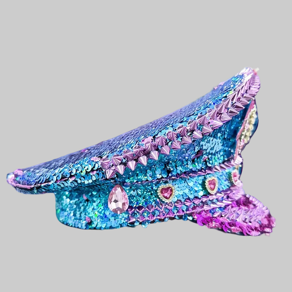 Sparkly Rhinestone Sequin Performance Hat — Statement Headpiece