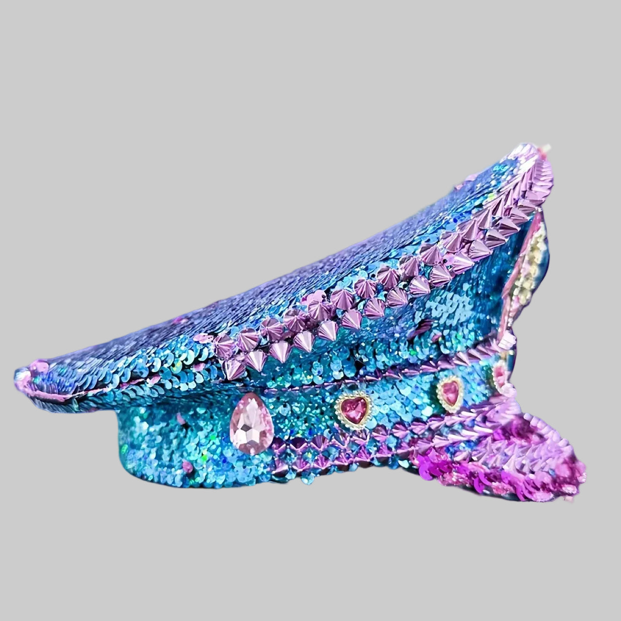 Sparkly Rhinestone Sequin Performance Hat — Statement Headpiece