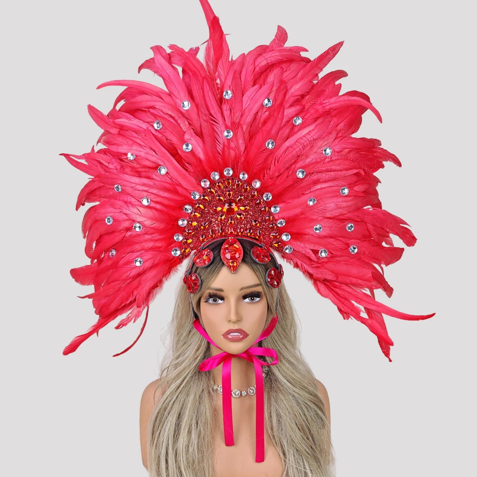 Feather Headdress Performance Headpiece - Showgirl Carnival Costume Accessory