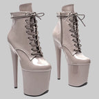 Patent 8-Inch Platform Ankle Boots - Multiple Colors