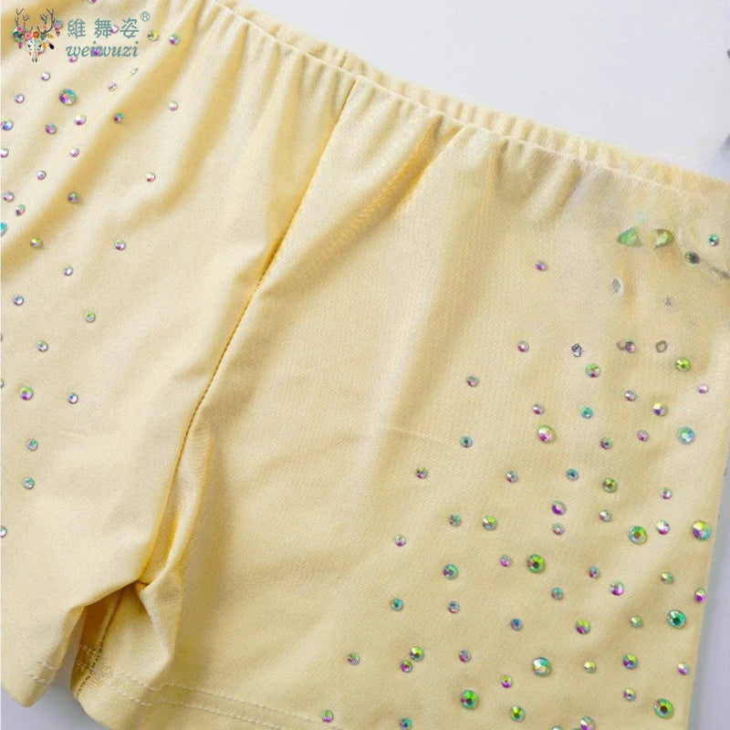 Rhinestone Drill Safety Shorts | Dance Under-Shorts | Skin & Black | M–L