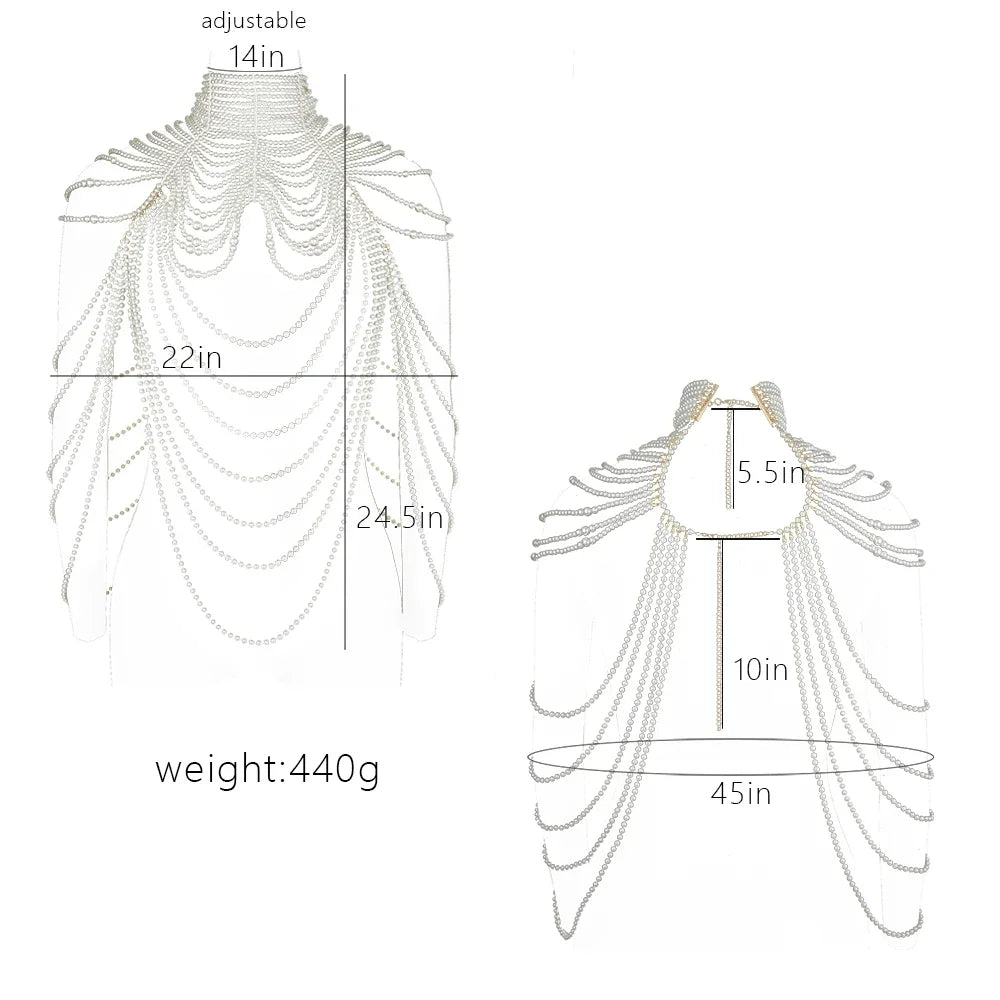 Pearl Shoulder Body Chain | Collar & Shawl