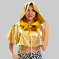 Metallic Hooded Cape - Shiny Holographic Cloak for Stage & Performance
