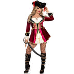 Sexy Pirate Captain Costume | Medieval Velvet Dress | S–XL
