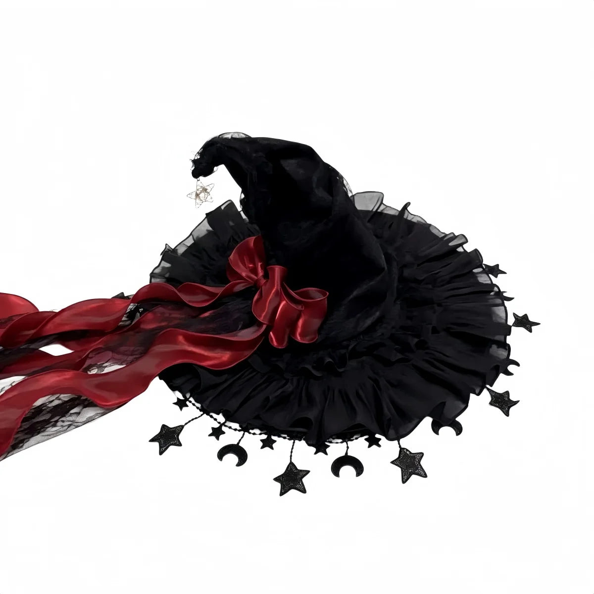 Gothic Witch Hat | Velvet, Lace & Satin Ribbon