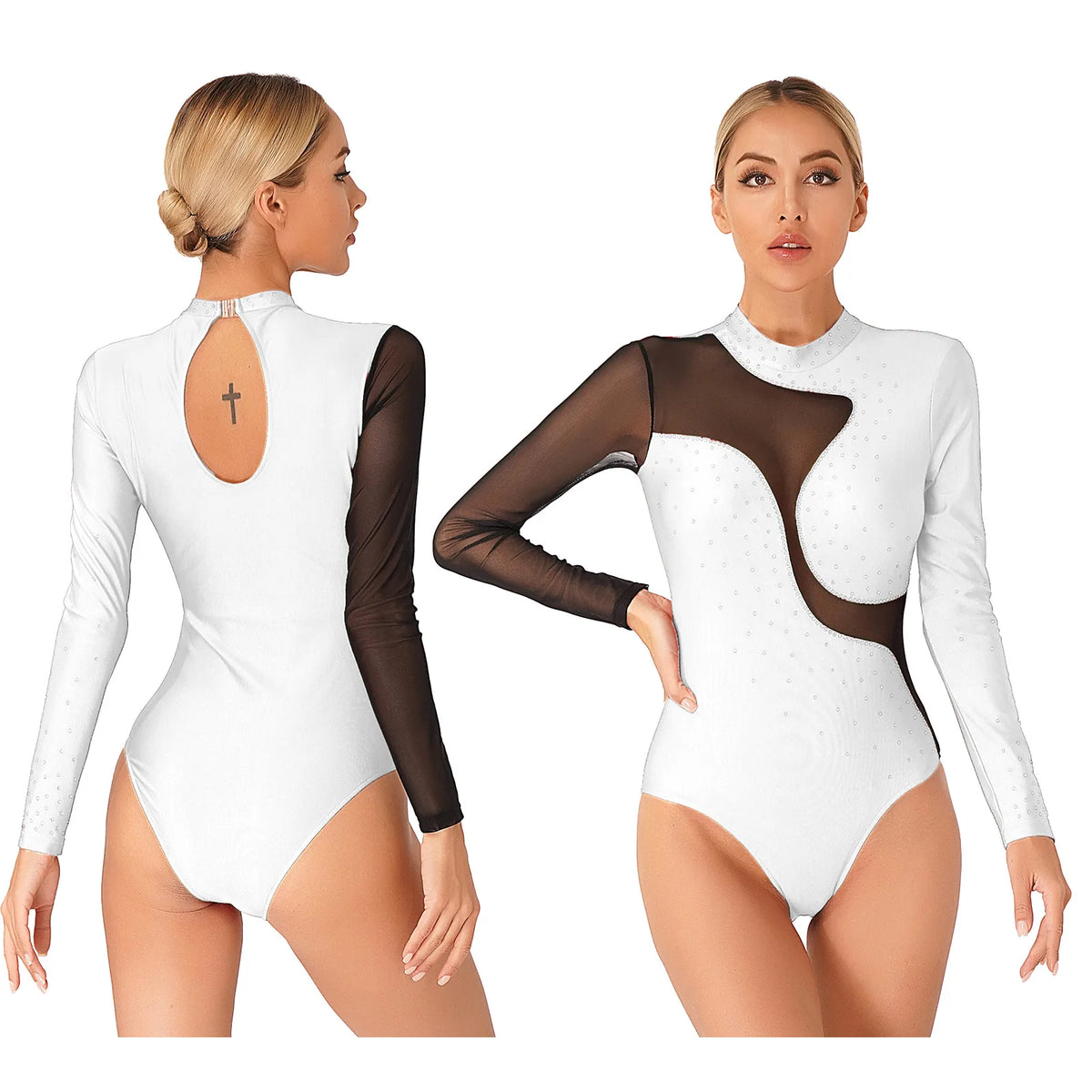 Starlight Long-Sleeve Rhinestone Leotard