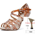 Rhinestone Silk Latin Dance Heels | Salsa & Competition | 6–10cm