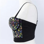 Heavy Beading Rhinestone Bustier | Colorful Crystal Corset Top