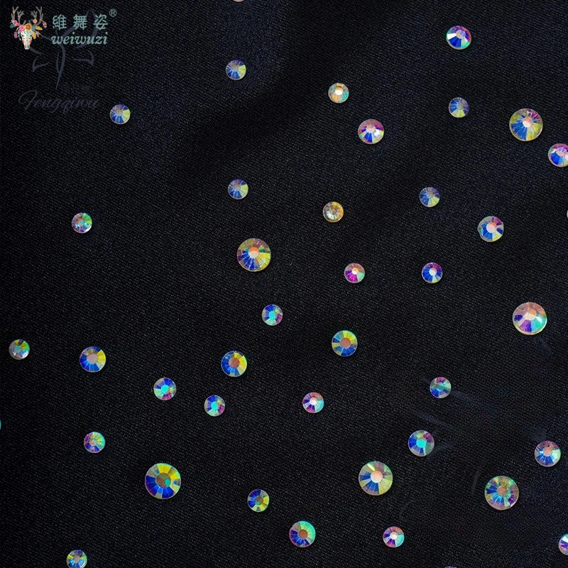 Rhinestone Drill Safety Shorts | Dance Under-Shorts | Skin & Black | M–L