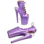 9-Inch Holographic Snake Ankle Boots