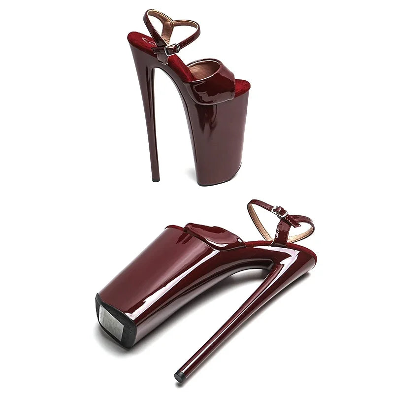26CM Patent Platform Pole Dance Heels - 10 Inch High Heel Exotic Dancer Sandals