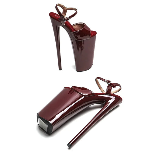 26CM Patent Platform Pole Dance Heels - 10 Inch High Heel Exotic Dancer Sandals