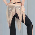 Belly Dance Hip Scarf | Sequin & Bead | Long Fringe | 4 Colors