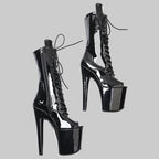 Patent 8-Inch Platform Pole Dance Ankle Boots