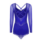 Starlight Rhinestone Tassel Latin Dance Bodysuit