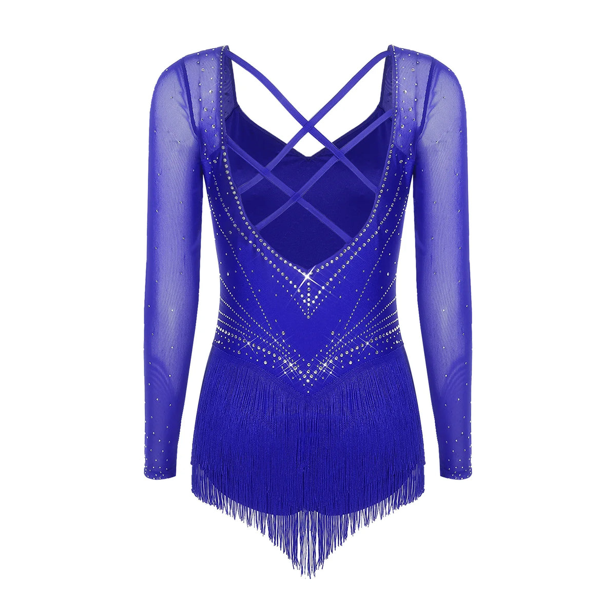 Starlight Rhinestone Tassel Latin Dance Bodysuit