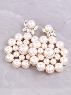 Faux Pearl Drop Earrings | Rhinestone Sparkle | Clip or Pin