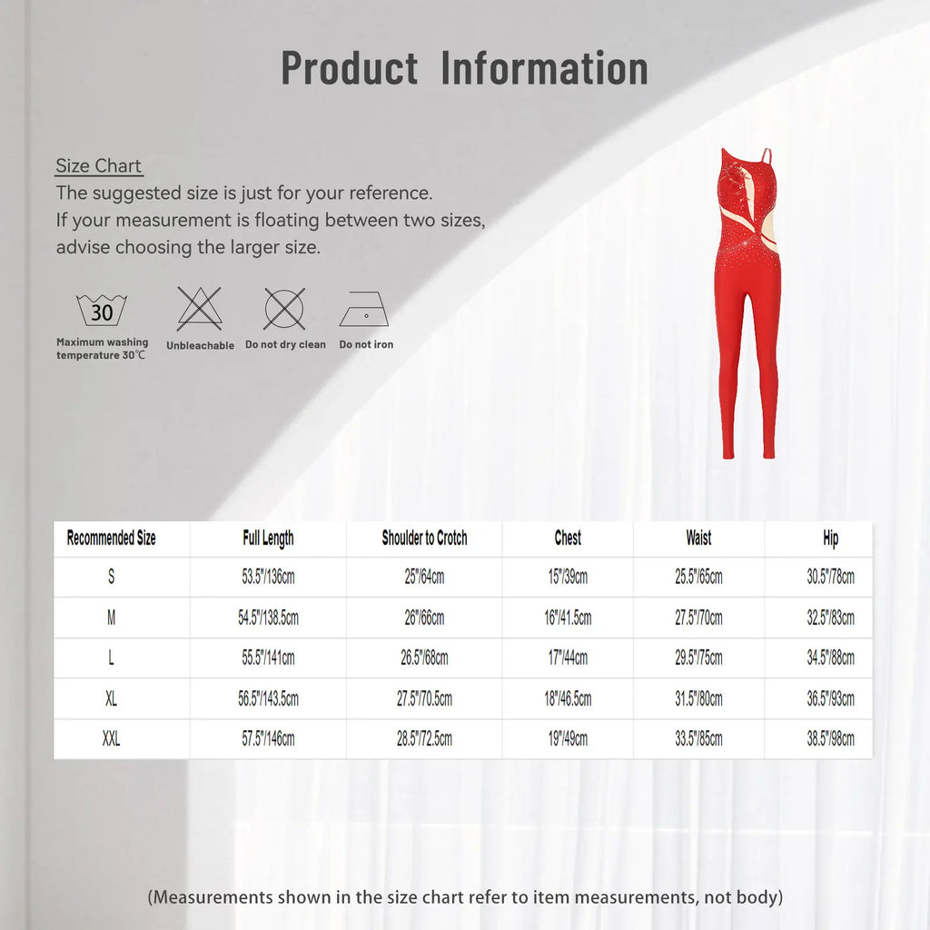 Women's Rhinestone Gymnastics Unitard | Mesh Patchwork & Asymmetric Shoulder | Performance Jumpsuit
