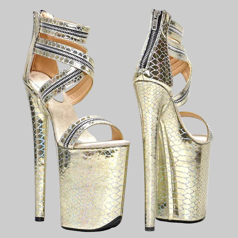 9-Inch Open Toe Platform Heels - Sexy Pole Dance Sandals