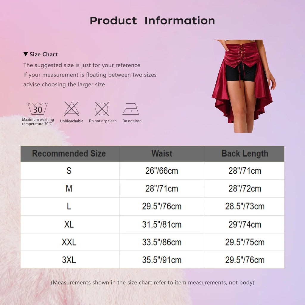 Gothic Bustle Skirt | Lace-Up Waist | Tiered Hem
