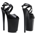 9-Inch Matte Platform Heels - Slip-On Sandals