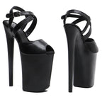 9-Inch Matte Platform Heels - Slip-On Sandals