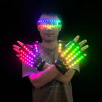 LED Light-Up Rave Glasses & Gloves | Cyberpunk Festival Eyewear