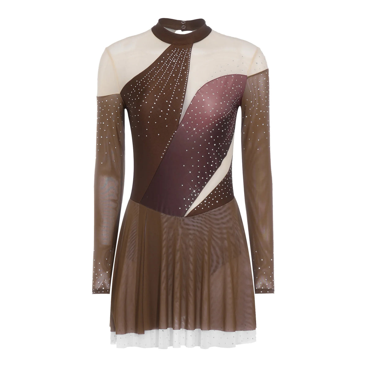 Skating Dress | Rhinestone Mesh & Ruffles