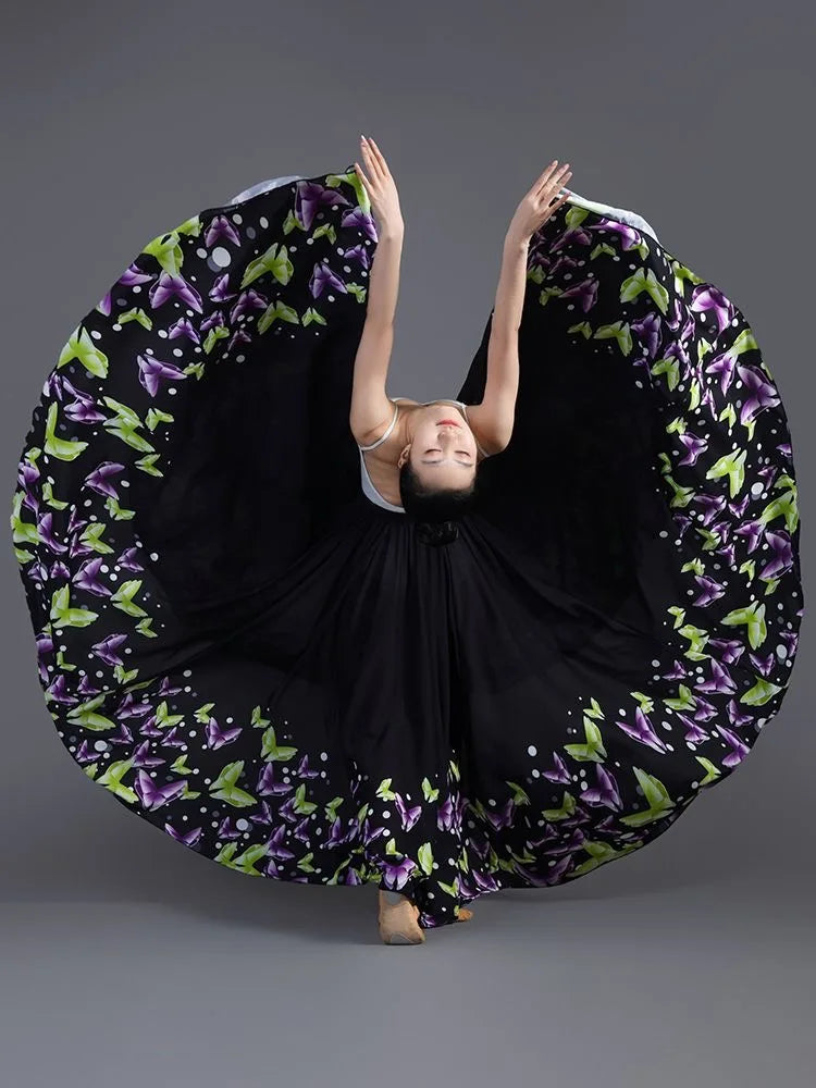 Floral Print Flamenco Skirt | 180–720° Swing | 7 Lengths