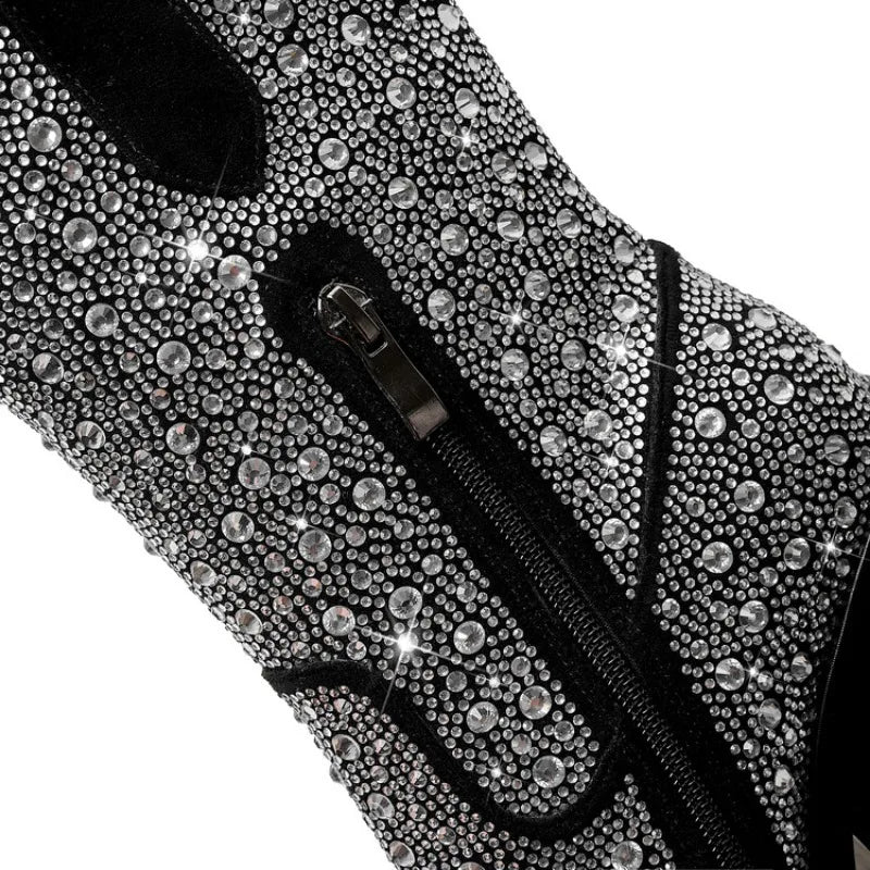 Rhinestone Western Mid-Calf Boots | Stage & Drag