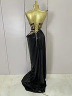 Cage Bodice Mesh Gown Set | Top, Skirt & Gloves | Stage