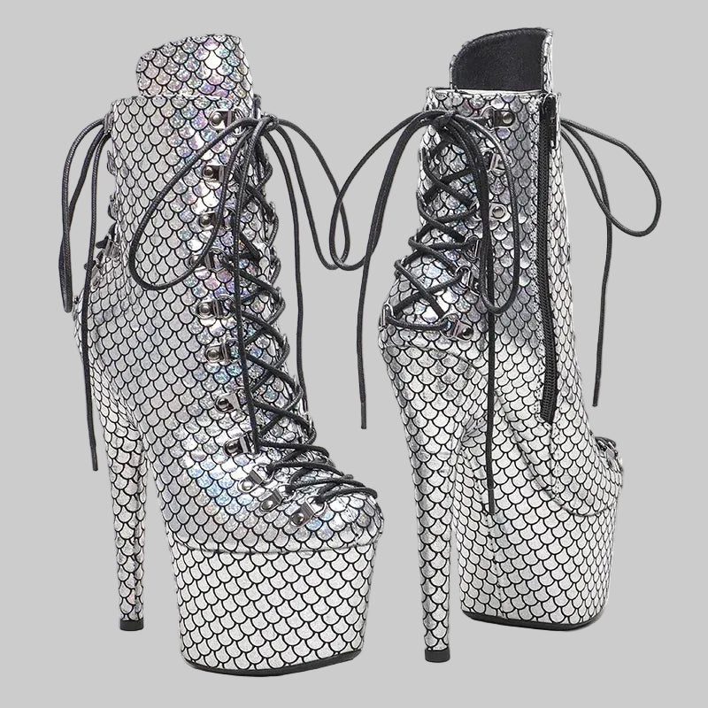 17CM Platform Ankle Boots - 7 Inch High Heel Pole Dance Boots