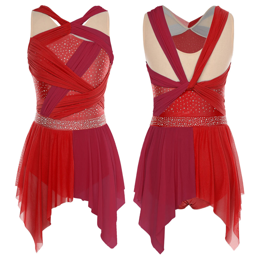 Aurora Rhinestone Ruched Dance Dress