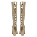 Platform Knee-High Boots | Square Toe Side Zip | 12cm Heel | Sizes US 5–15