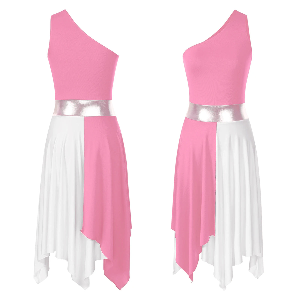 Lyrical Praise Dance Dress | Asymmetric Hem | Multi-Color