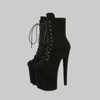 "The Siren" Extreme Platform Lace-Up Ankle Boots - 20cm Heel, 10cm Platform
