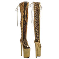 23CM Platform Pole Dance Boots - Ultra High Heel Open Toe Performance Boots
