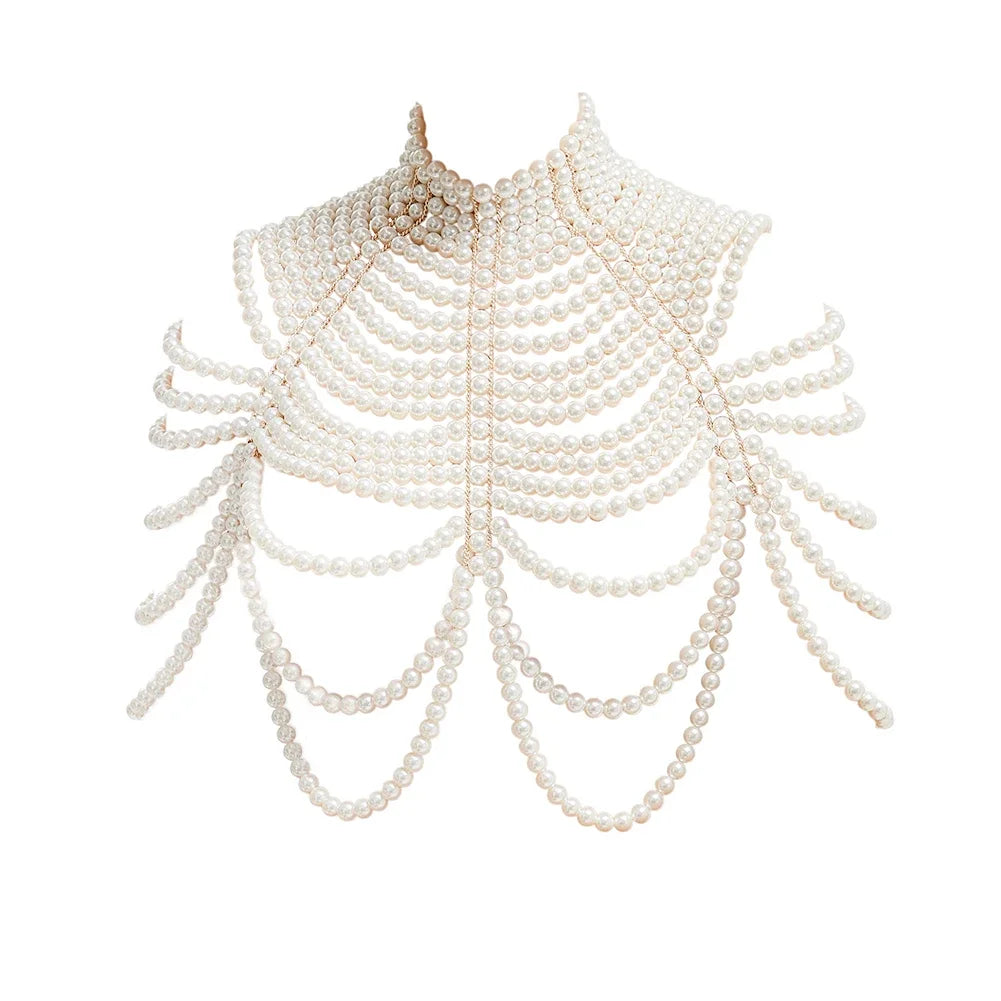 Pearl Shoulder Body Chain | Collar & Shawl