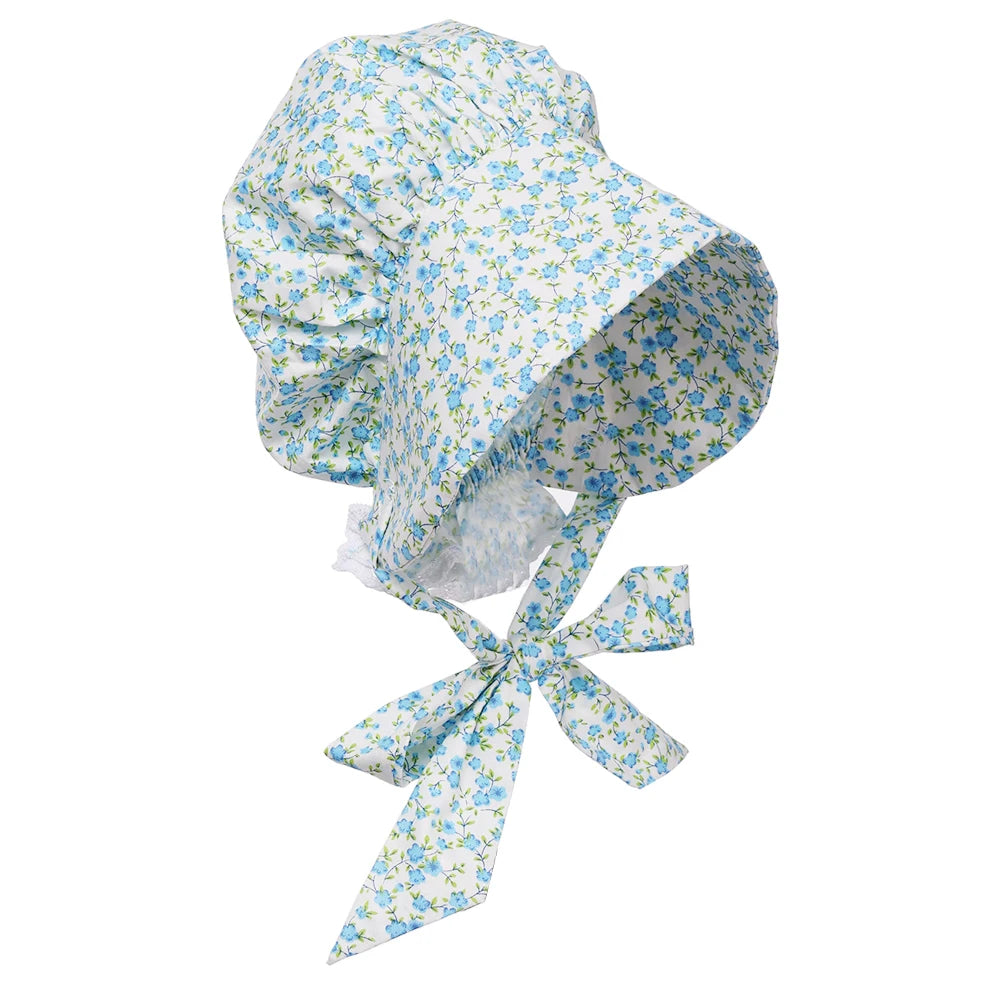 Colonial Bonnet Hat | Floral Cotton | One Size