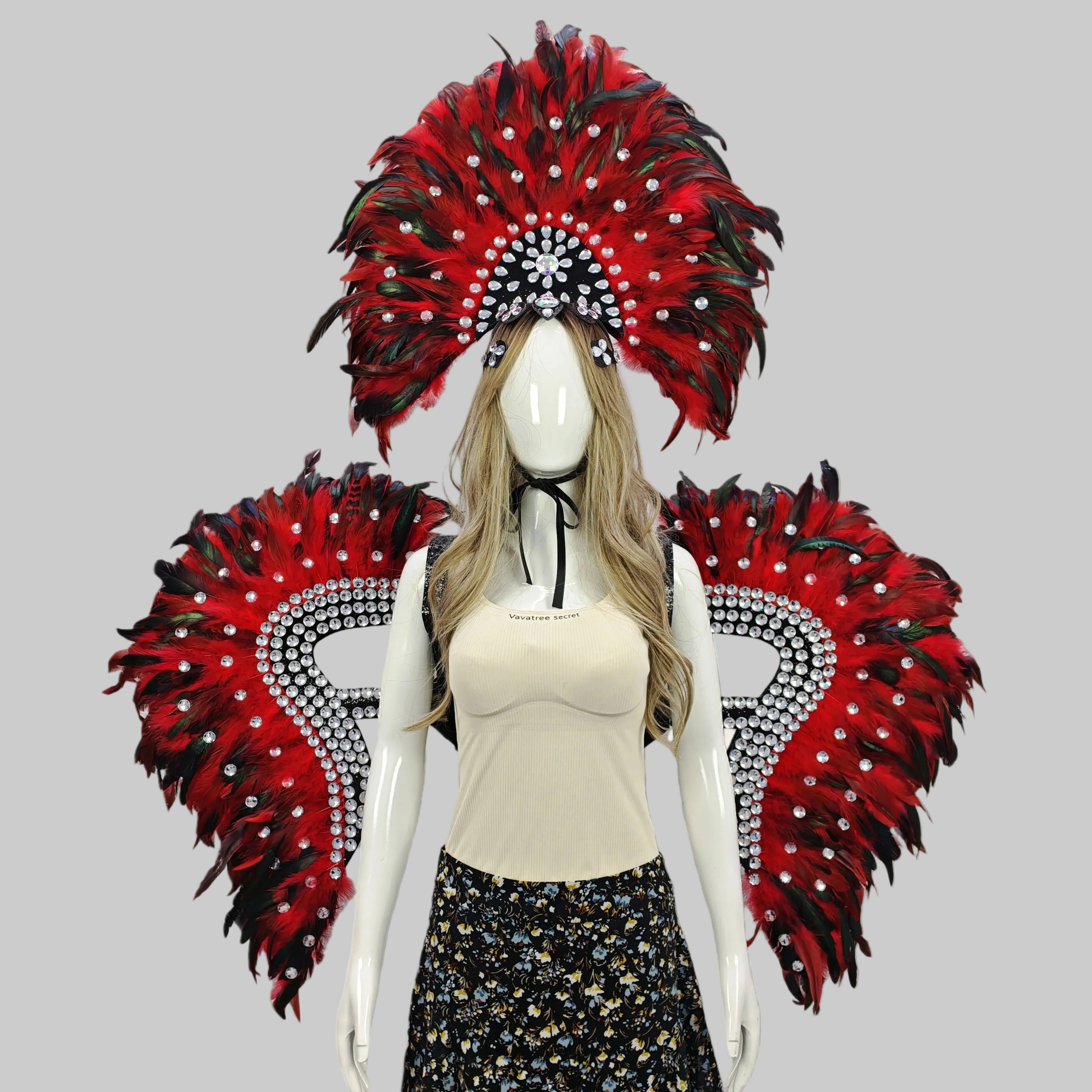 Feather Headdress & Wing Set - Festival & Performance Costume