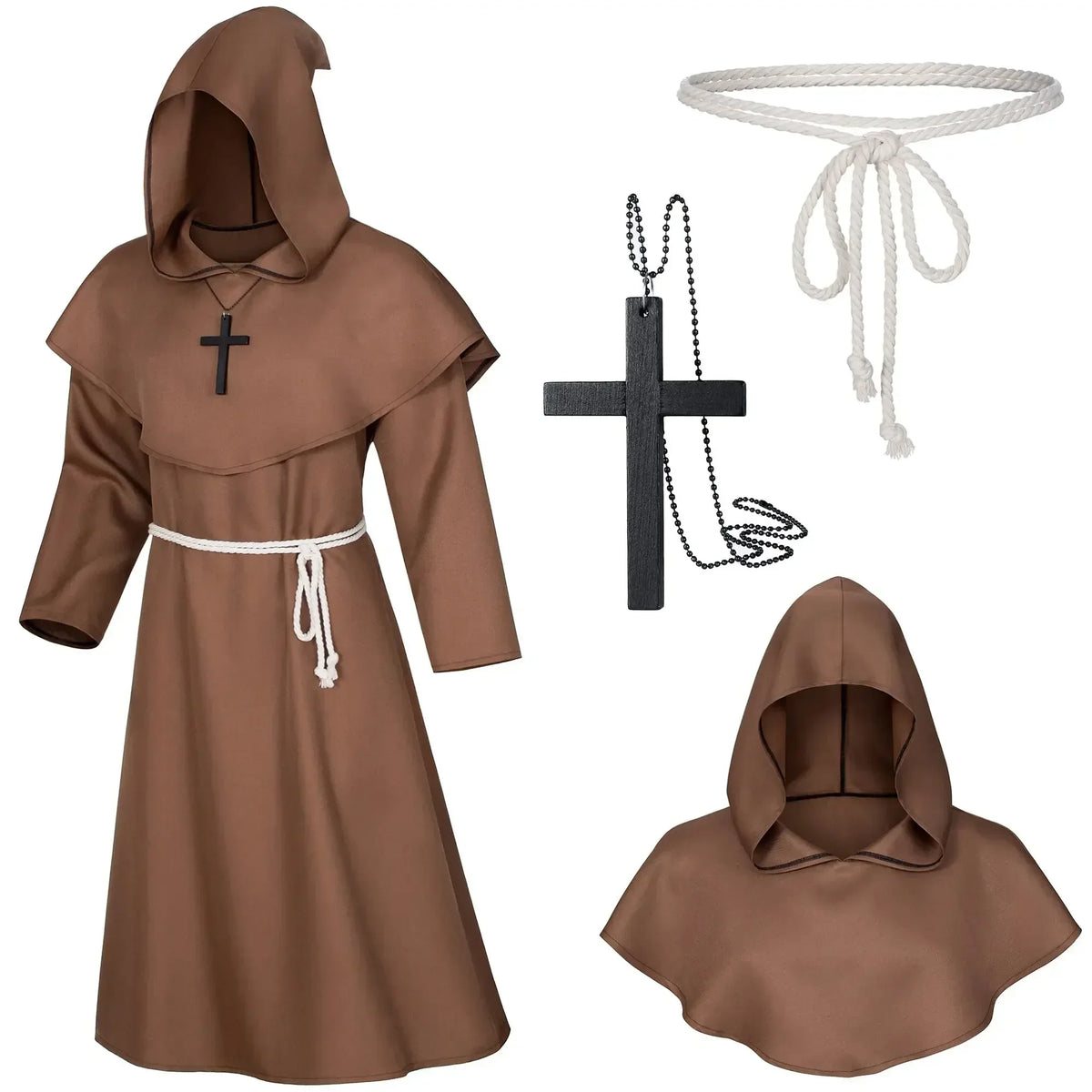 Hooded Monk Costume | Robe Set