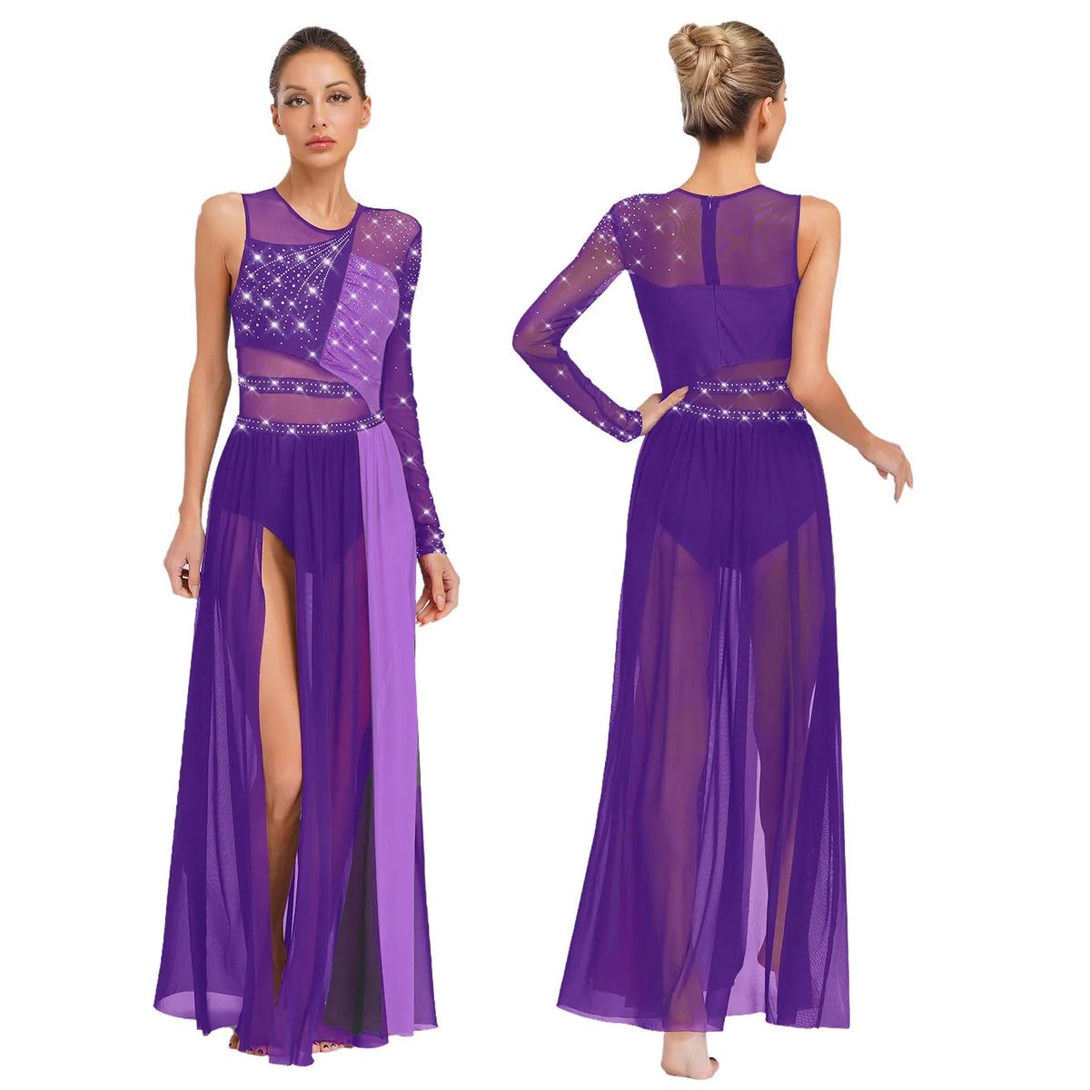 Lyrical Dance Dress | Rhinestone Color Block