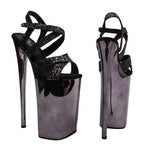 10-Inch Glitter Strappy Platform Sandals - Open Toe Exotic Dance Heels