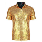 Men's Sequin Polo Shirt | Short Sleeve | Stage