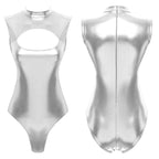 Metallic Cut-Out Bodysuit | Festival Rave Leotard