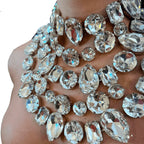 Crystal Statement Necklace | Rhinestone Bib | Stage Jewelry