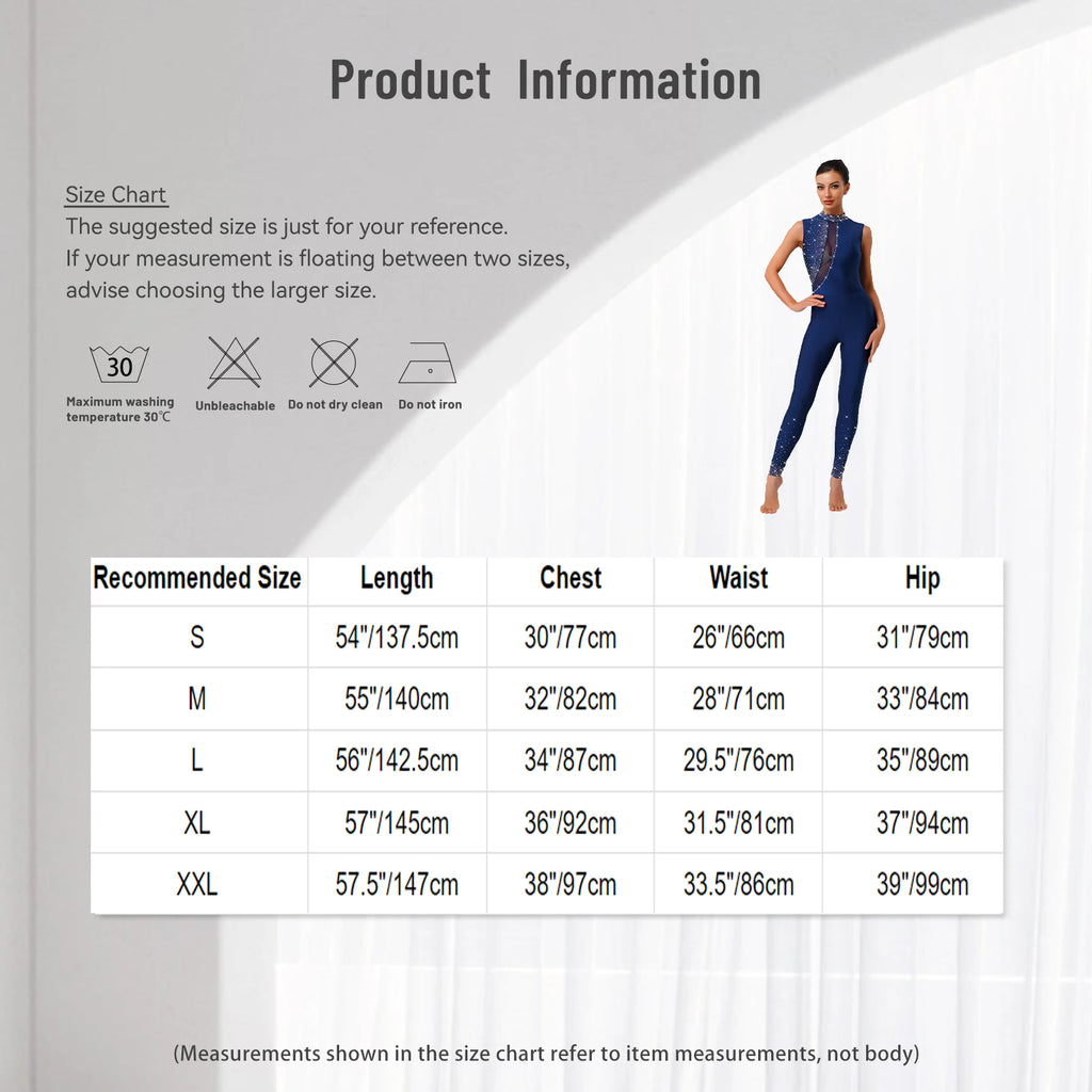 Rhinestone Dance Unitard | Mesh Cutout Back